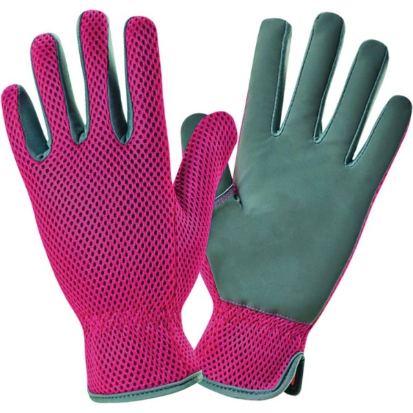Miracle-Gro Garden Care Women’s Medium/Large Polyester Mesh Pink Garden Gloves
