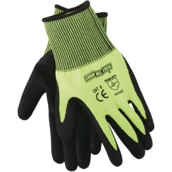 Channellock Men’s XL Nitrile Dipped Cut 3 High Visibility Glove