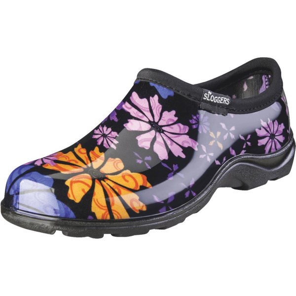 Sloggers Women’s Size 7 Black w/Flower Design Garden Shoe