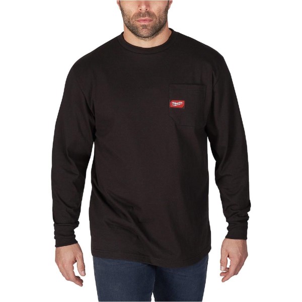 Milwaukee Medium Black Long Sleeve Men’s Heavy-Duty Pocket Shirt