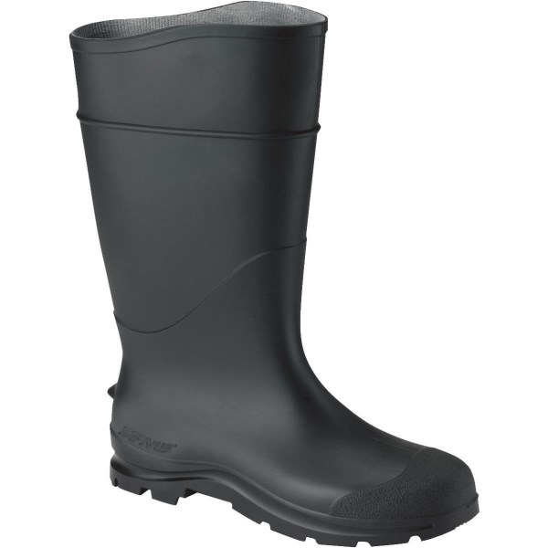 Servus Men’s Size 12 Black Plain Toe PVC Rubber Boot