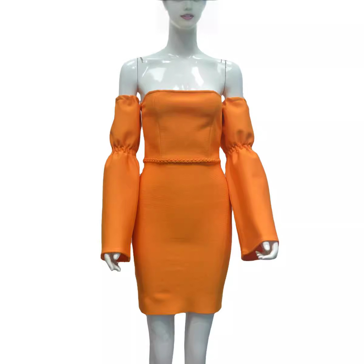 Women's Flare Long Sleeve One-Shoulder Cocktail Dress – Elegant Short Dress for Parties & Events