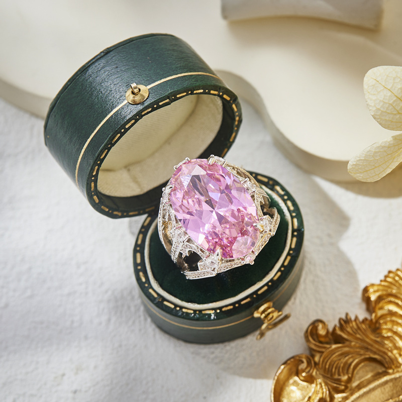 Blush Majesty Gold-Plated Pigeon Egg Pink Diamond Ring