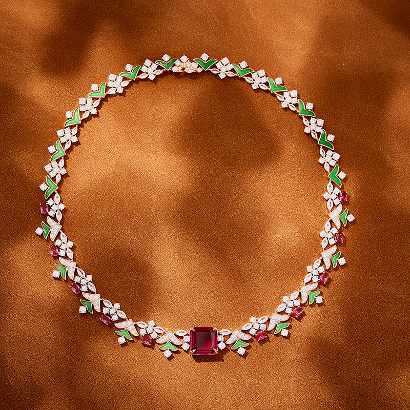 Enchanted Forest Garden-Inspired Gold-Plated Necklace