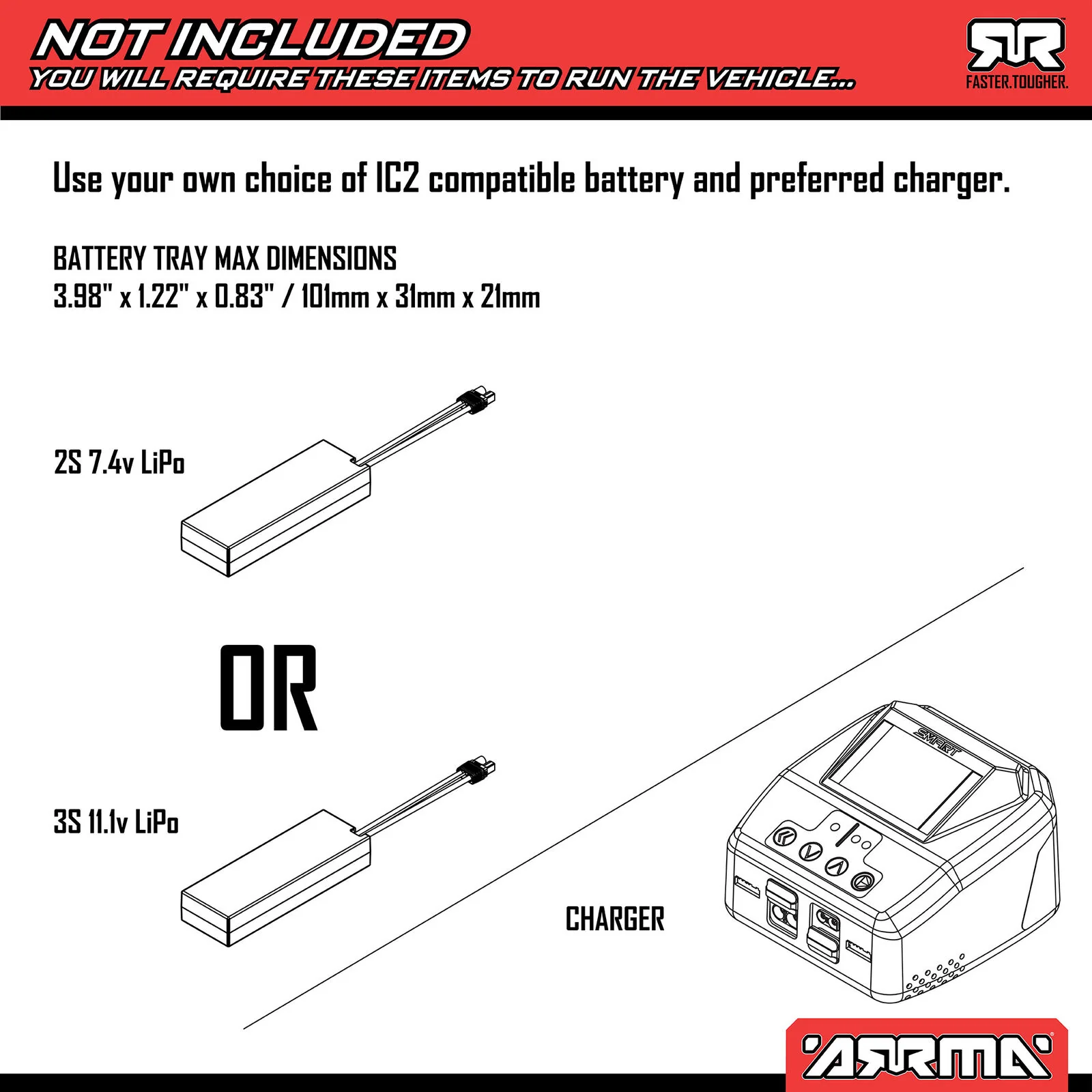ARRMA Mojave Grom 223S BLX Brushless 4X4 Small Scale Desert Truck RTR, Black