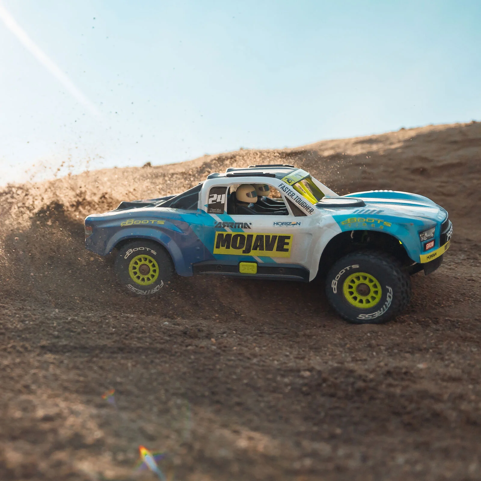 ARRMA Movaje Grom Mega 380 Brushed 4X4 Small Scale Desert Truck RTR with Battery & Charger, Blue/White