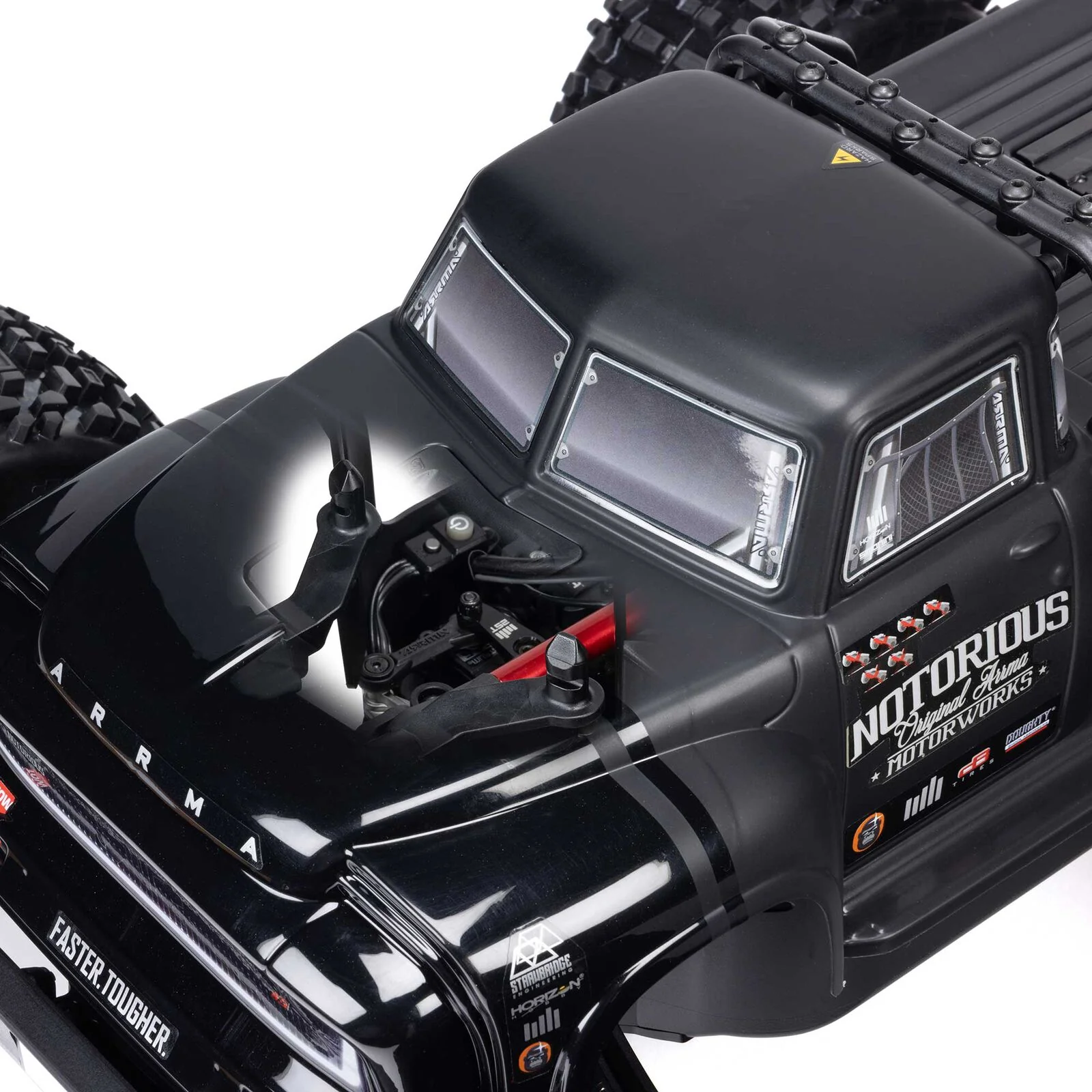 ARRMA 1/8 NOTORIOUS 6S V6 4X4 BLX Brushless Stunt Truck RTR, Black