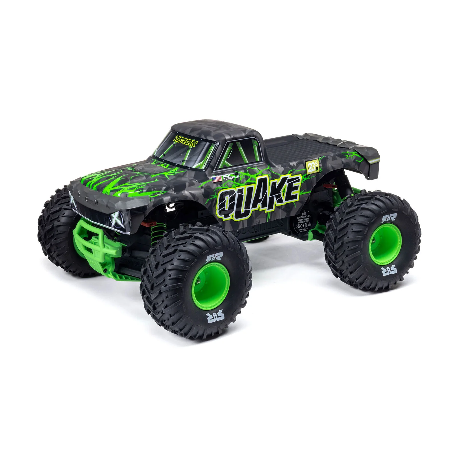 ARRMA 1/10 QUAKE 223S DSC 2WD RTR Brushless Monster Truck, Green