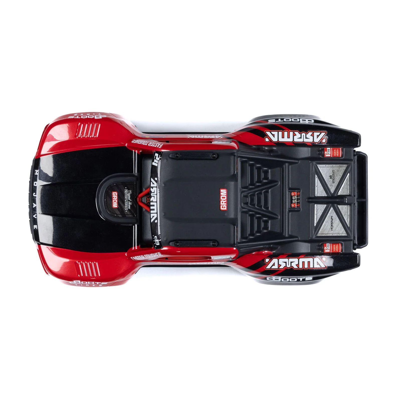 ARRMA MOJAVE GROM MEGA 380 Brushed 4X4 Small Scale Desert Truck RTR with Battery & Charger, Red/Black