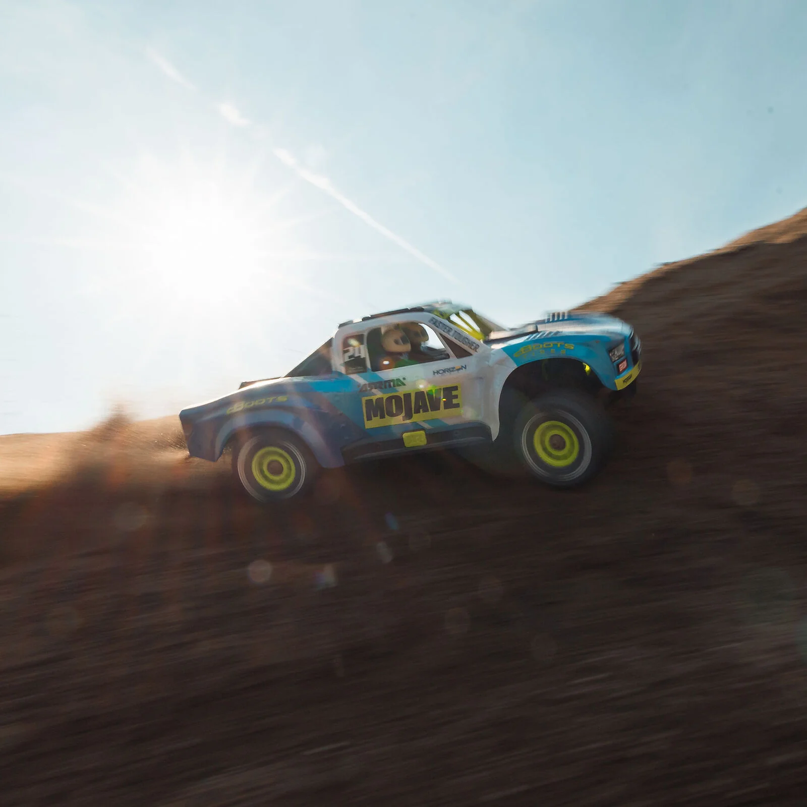 ARRMA Movaje Grom Mega 380 Brushed 4X4 Small Scale Desert Truck RTR with Battery & Charger, Blue/White