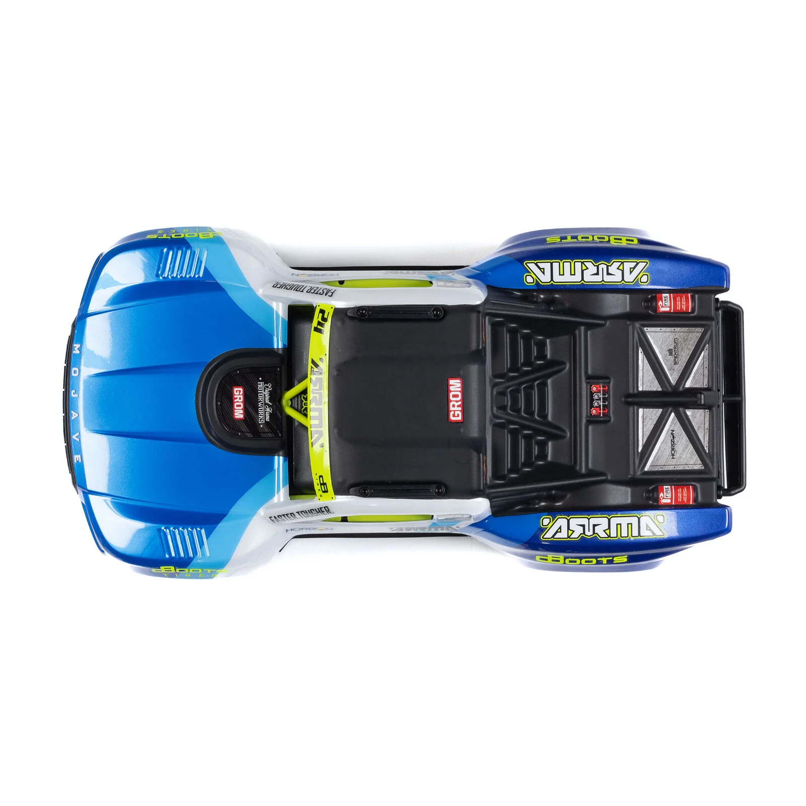 ARRMA Movaje Grom Mega 380 Brushed 4X4 Small Scale Desert Truck RTR with Battery & Charger, Blue/White