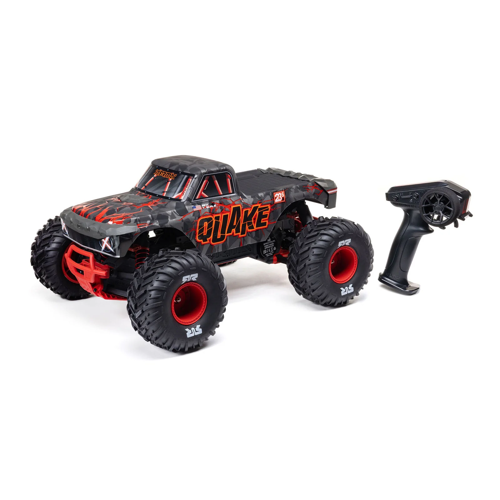 ARRMA 1/10 QUAKE 223S DSC 2WD RTR Brushless Monster Truck, Red