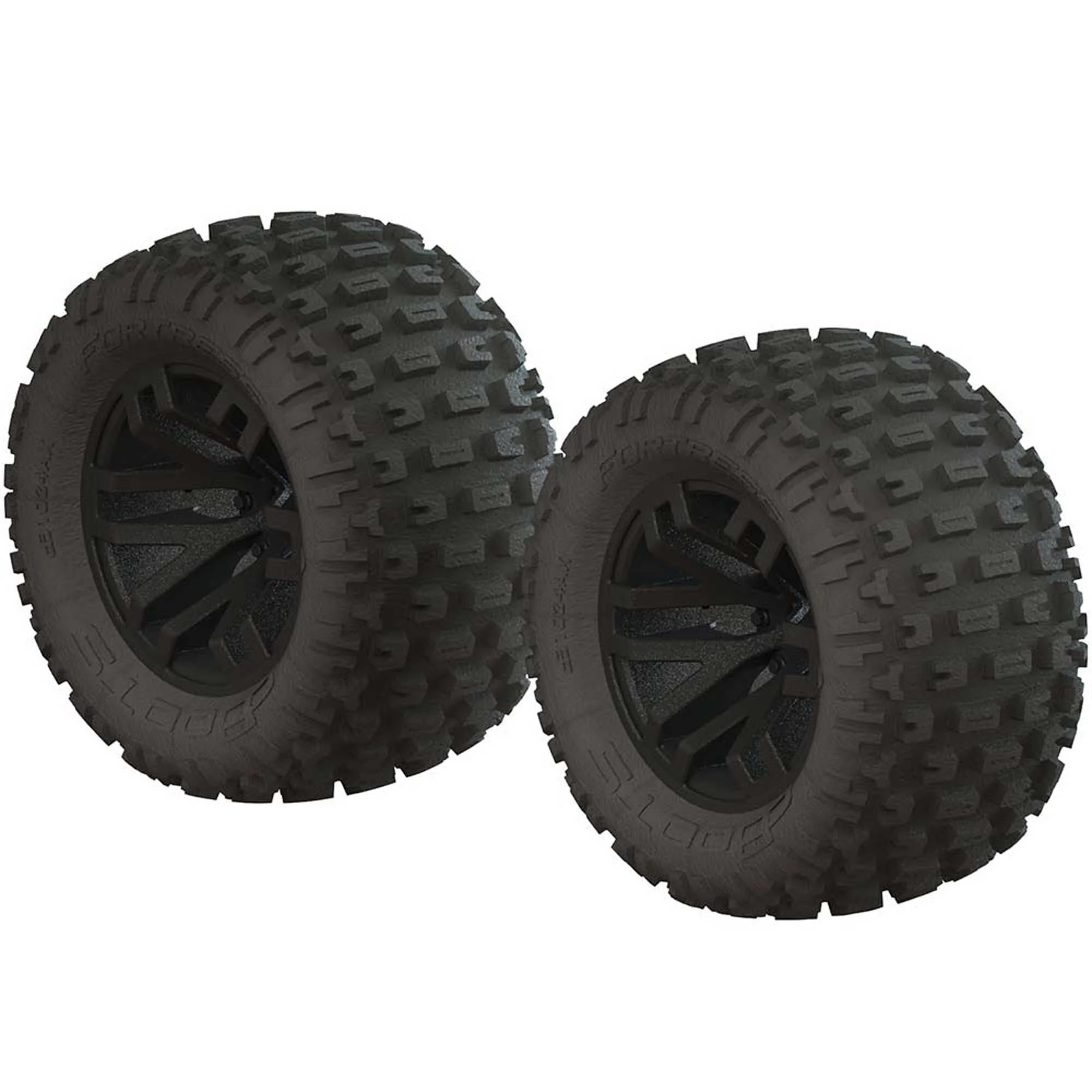 AR550044 ARRMA 1/10 dBoots Fortress MT 2.2/3.0 Pre-Mounted Tires, 14mm Hex, Black (2)