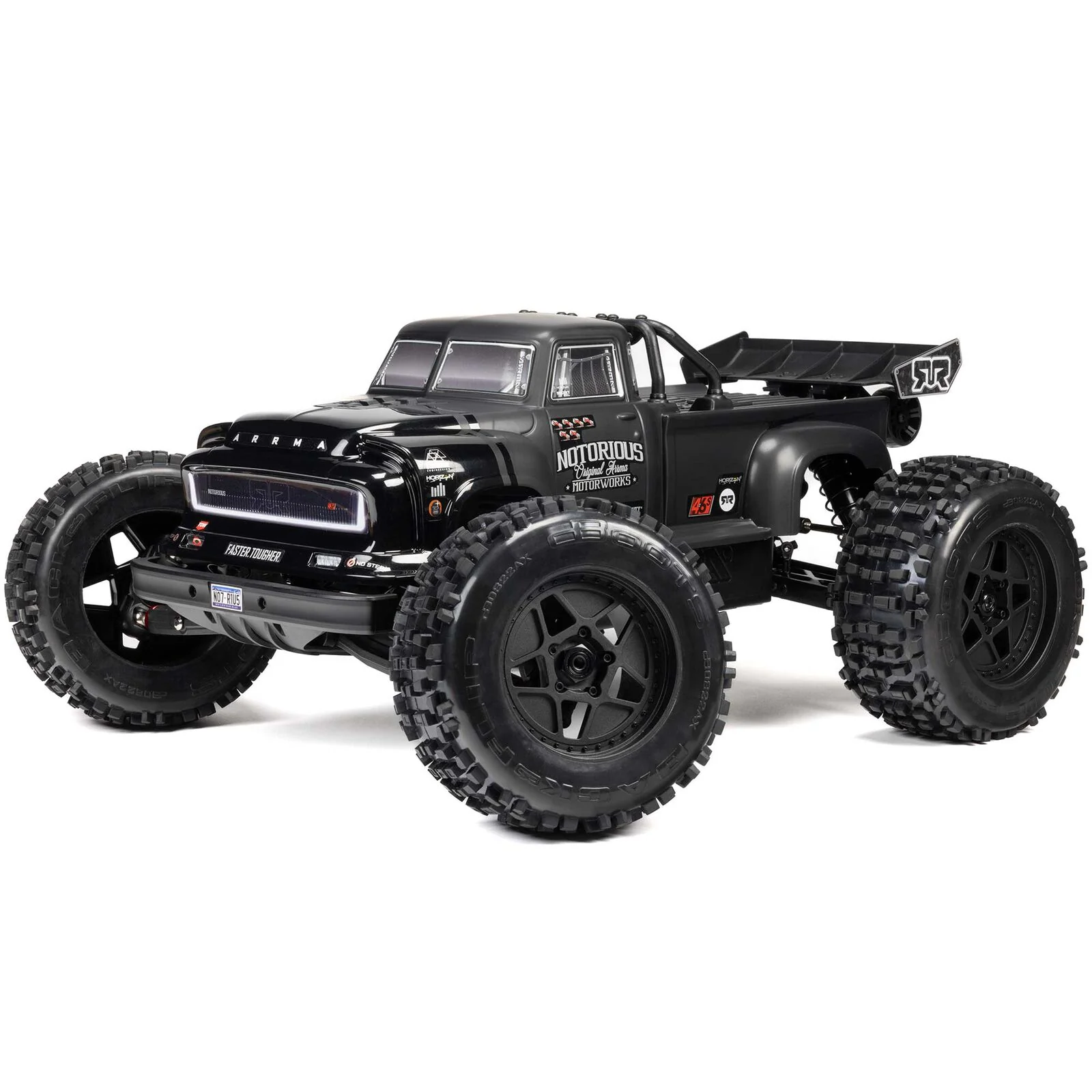 ARRMA 1/8 NOTORIOUS 6S V6 4X4 BLX Brushless Stunt Truck RTR, Black