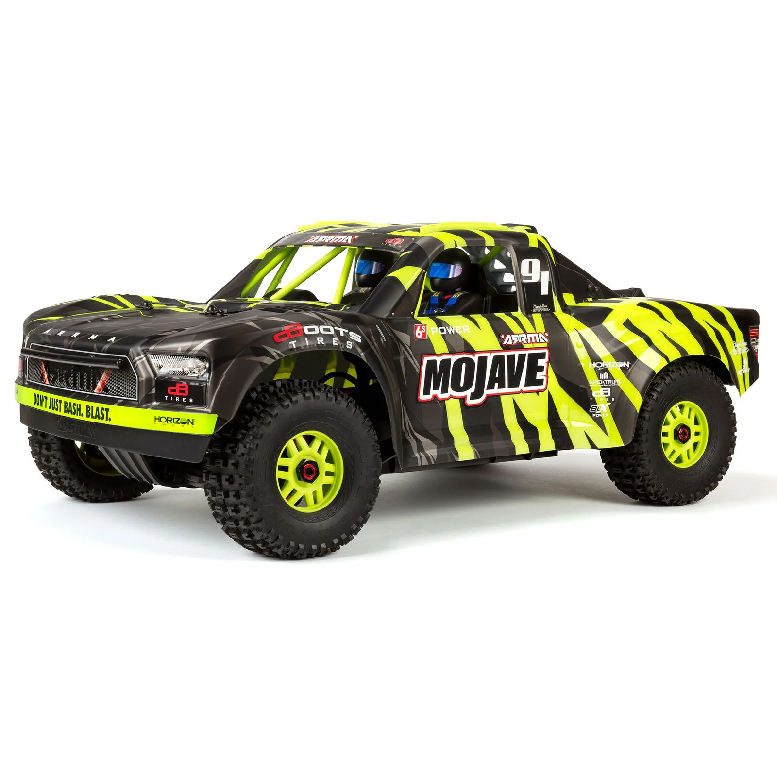 ARRMA 1/7 MOJAVE 6S V2 4WD BLX Desert Truck with Spektrum Firma RTR, Green/Black