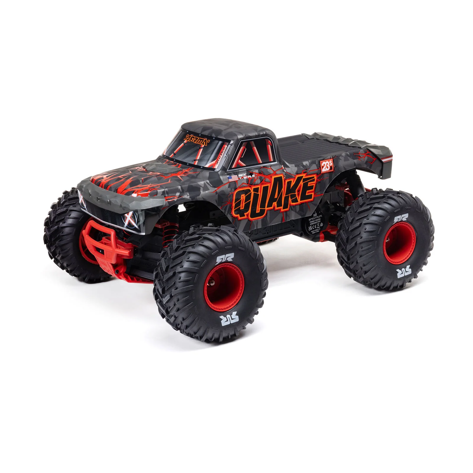 ARRMA 1/10 QUAKE 223S DSC 2WD RTR Brushless Monster Truck, Red