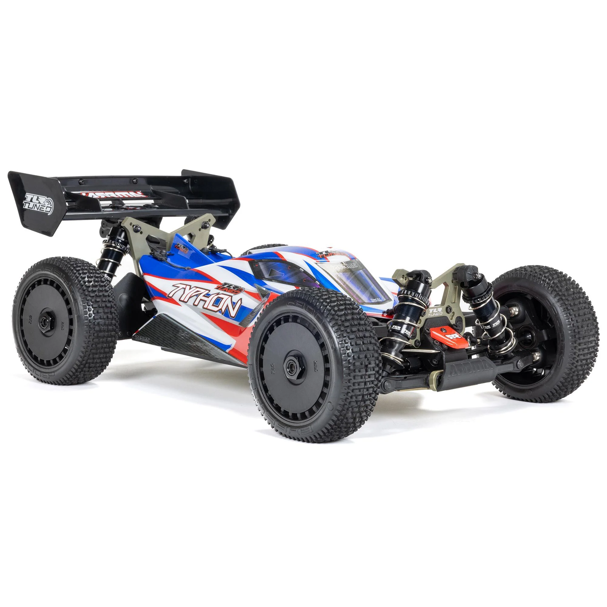 ARRMA 1/8 TLR Tuned TYPHON 6S 4WD BLX Buggy RTR, Red/Blue