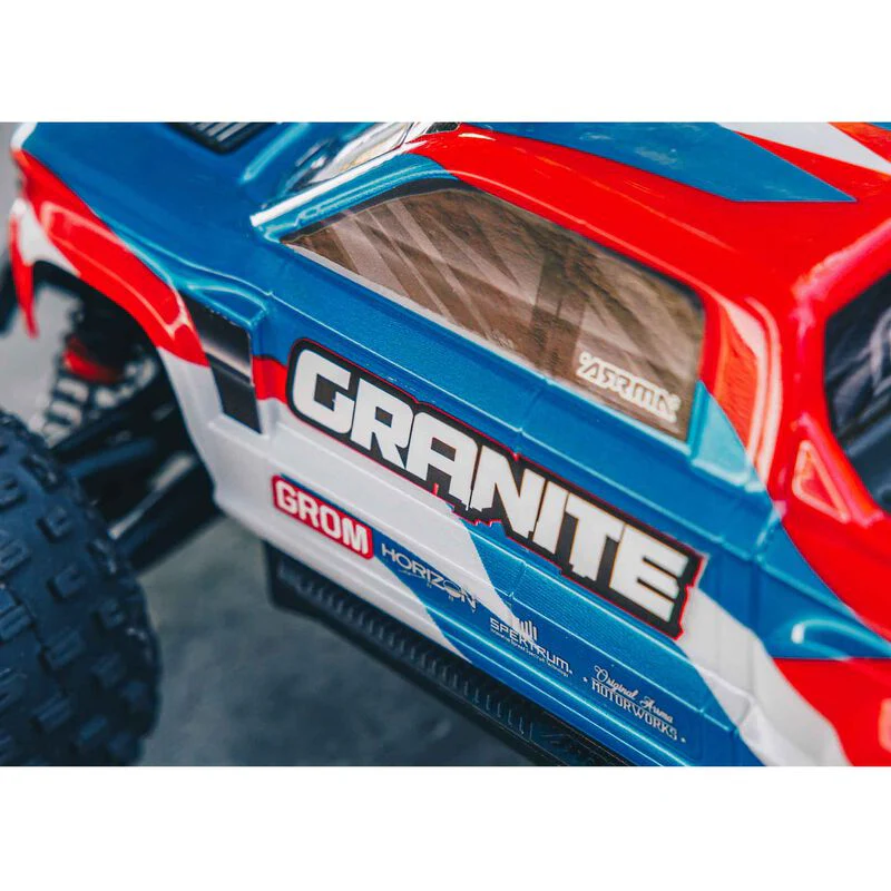 ARRMA 1/18 GRANITE GROM MEGA 380 Brushed 4X4 Monster Truck RTR with Battery & Charger, Blue