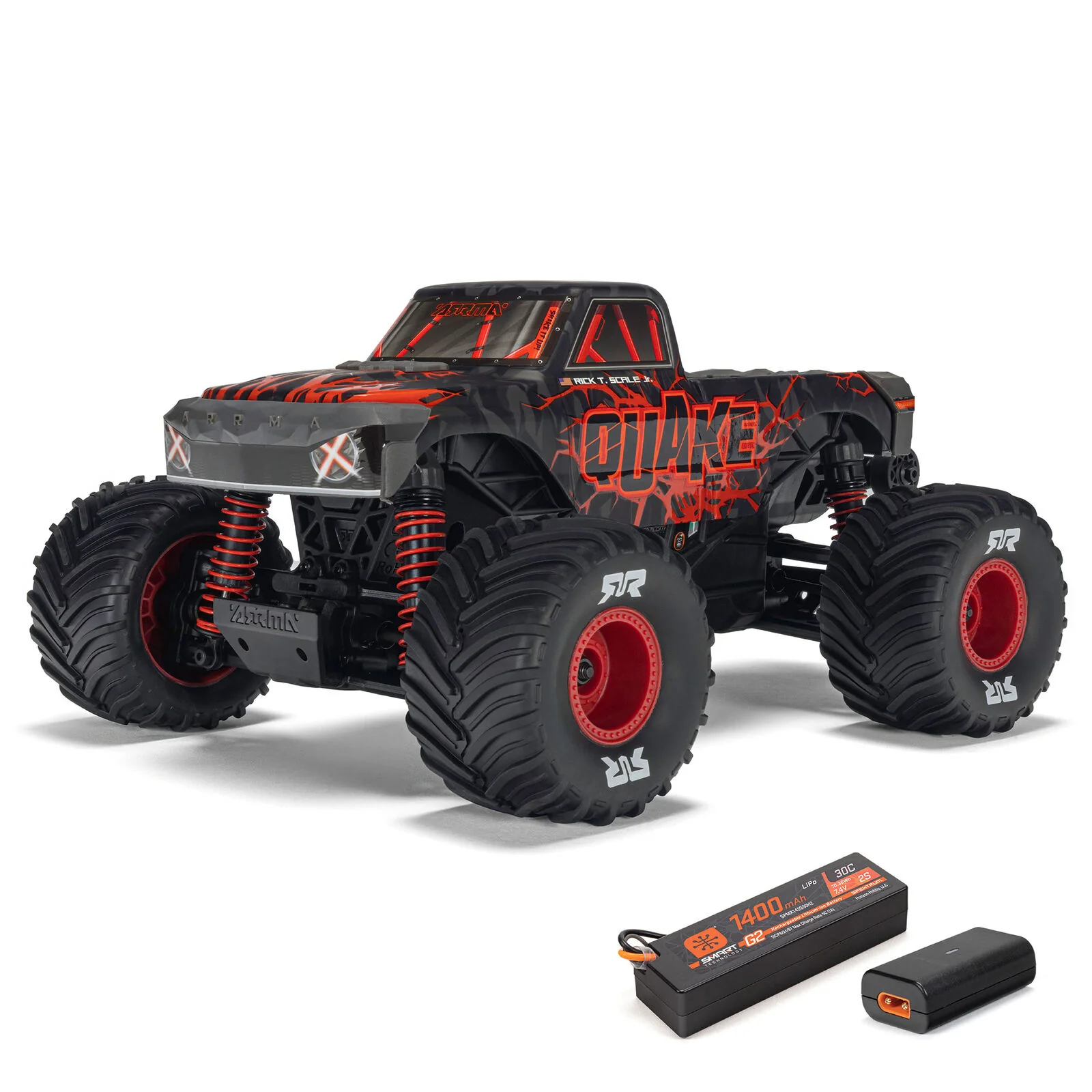 ARRMA 1/16 QUAKE GROM 4X4 RTR Brushed Monster Truck, Red