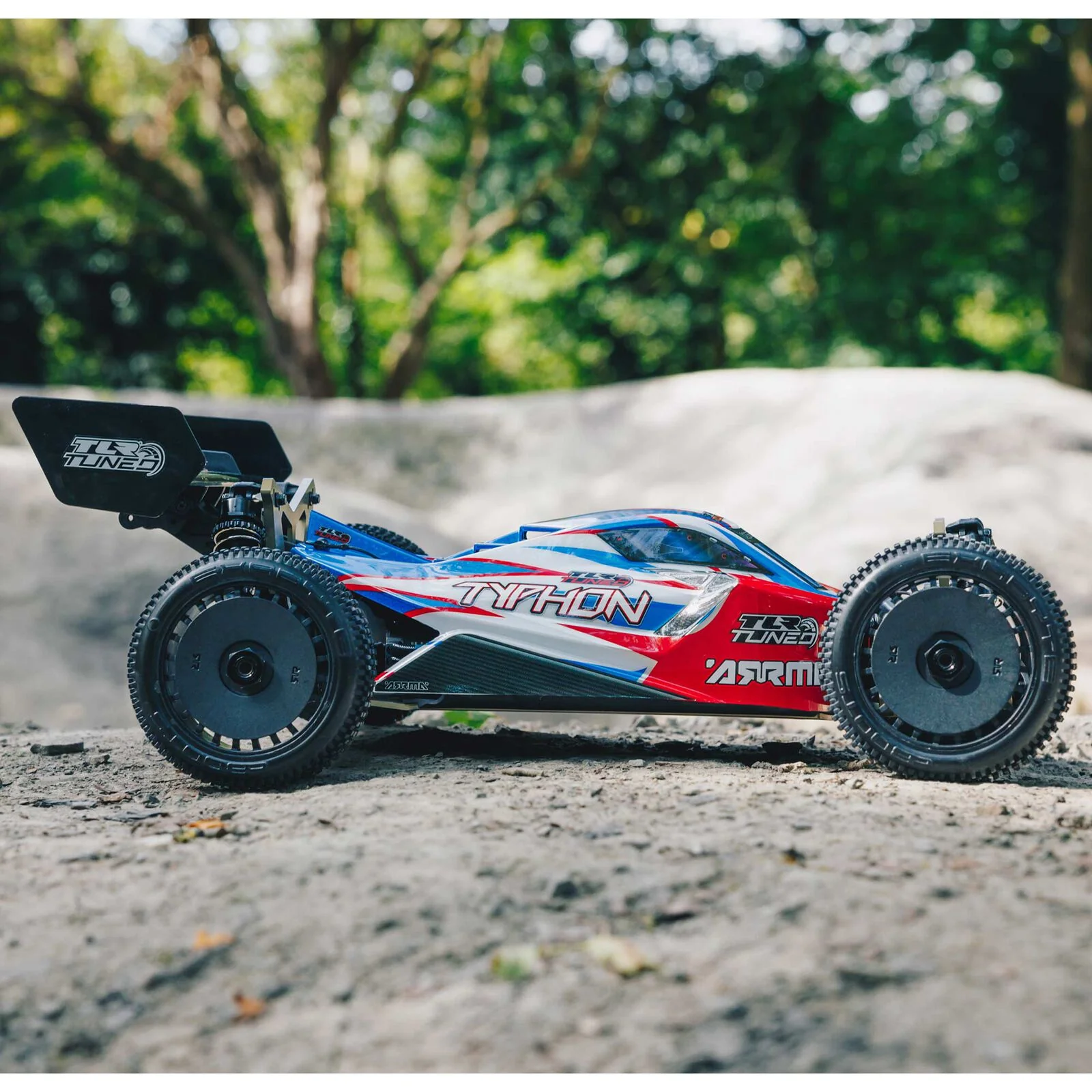 ARRMA 1/8 TLR Tuned TYPHON 6S 4WD BLX Buggy RTR, Red/Blue