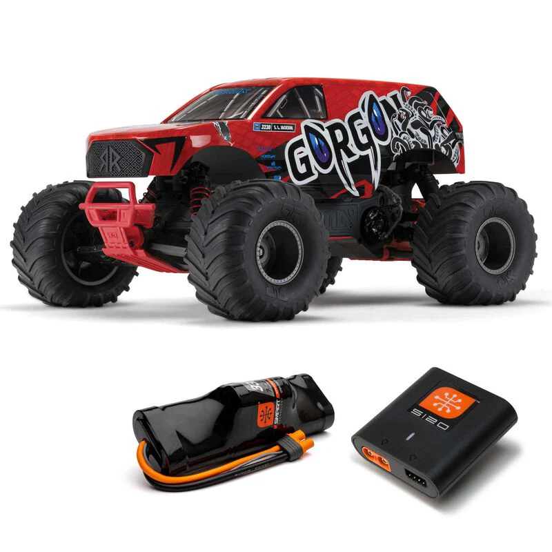 ARRMA GORGON 2wd MT 1/10 RTR Smart 3300 7C S120 USB Red