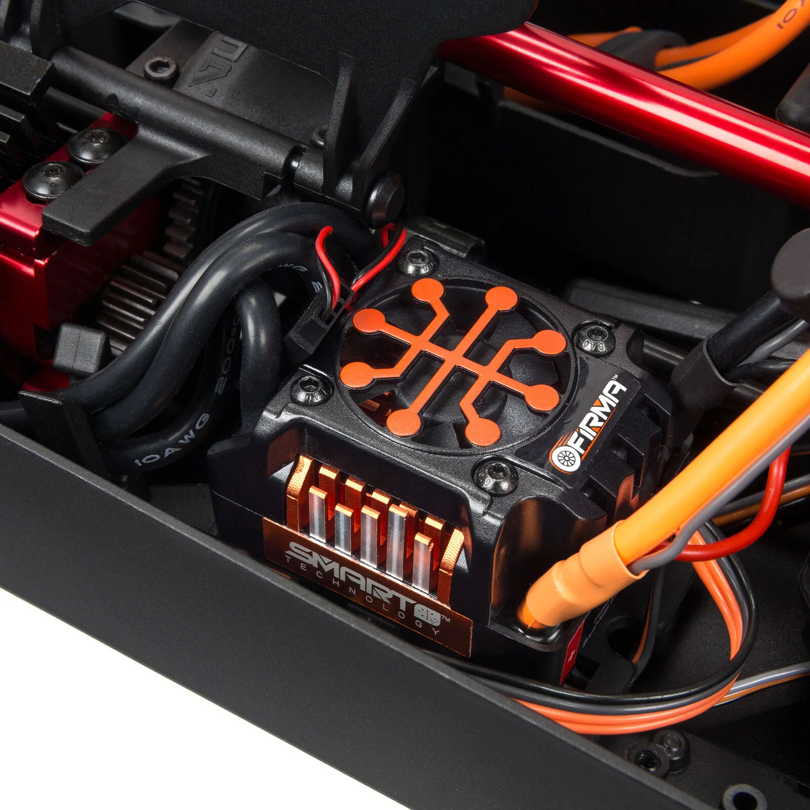 ARRMA 1/7 MOJAVE 6S V2 4WD BLX Desert Truck with Spektrum Firma RTR, Red/Black