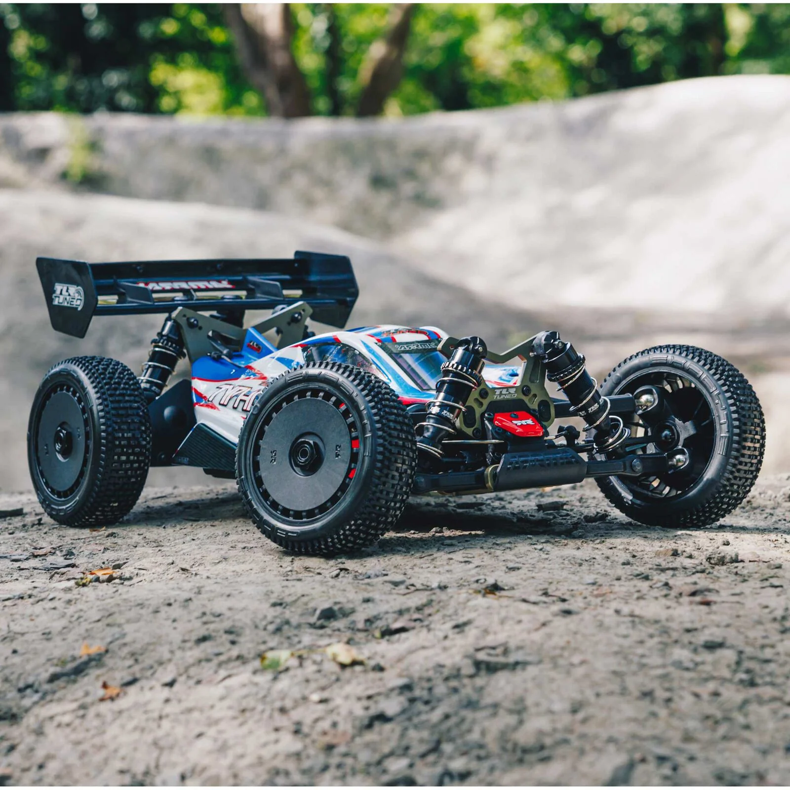 ARRMA 1/8 TLR Tuned TYPHON 6S 4WD BLX Buggy RTR, Red/Blue