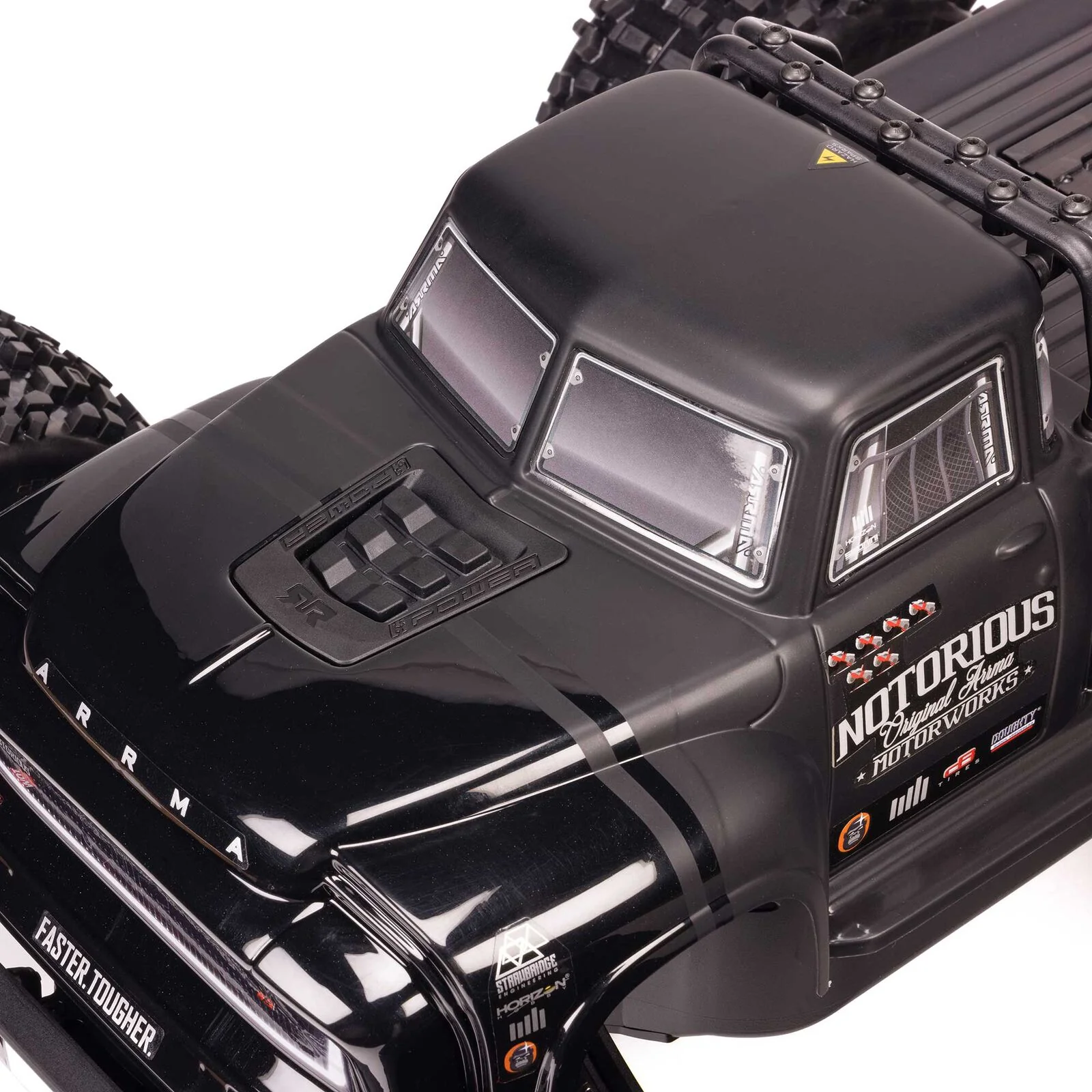 ARRMA 1/8 NOTORIOUS 6S V6 4X4 BLX Brushless Stunt Truck RTR, Black