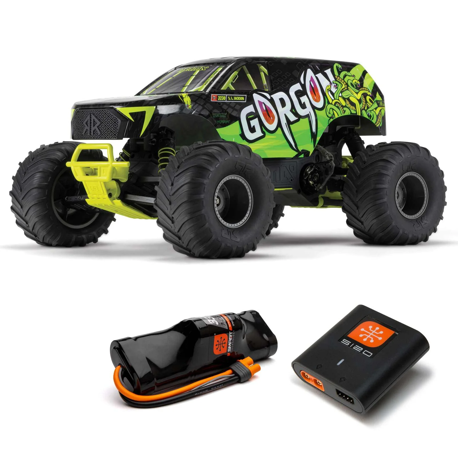 ARRMA GORGON 2wd MT1/10 RTR Smart 3300 7C S120 USB Yellow