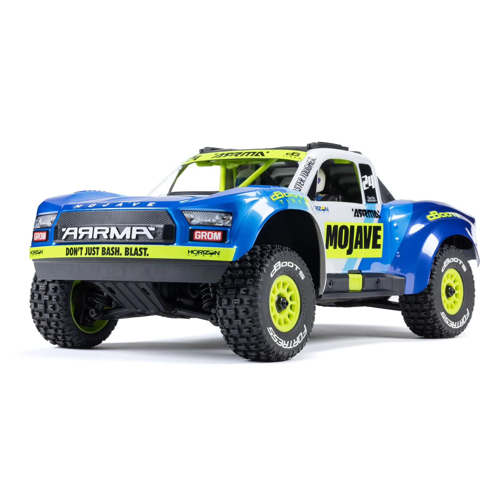 ARRMA Movaje Grom Mega 380 Brushed 4X4 Small Scale Desert Truck RTR with Battery & Charger, Blue/White