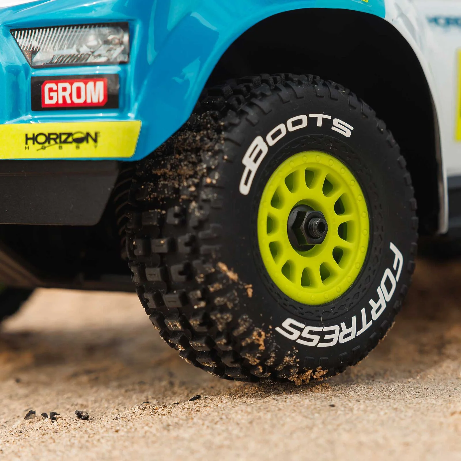 ARRMA Movaje Grom Mega 380 Brushed 4X4 Small Scale Desert Truck RTR with Battery & Charger, Blue/White