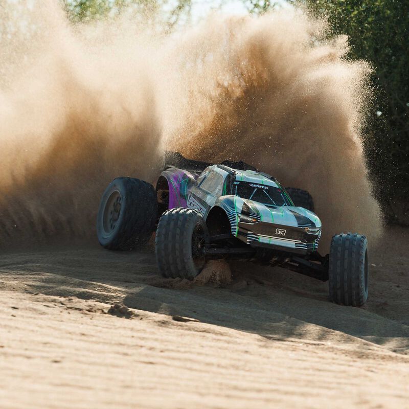 ARRMA 1/10 VORTEKS MEGA 550 2WD Stadium Truck RTR with Battery & Charger, Purple