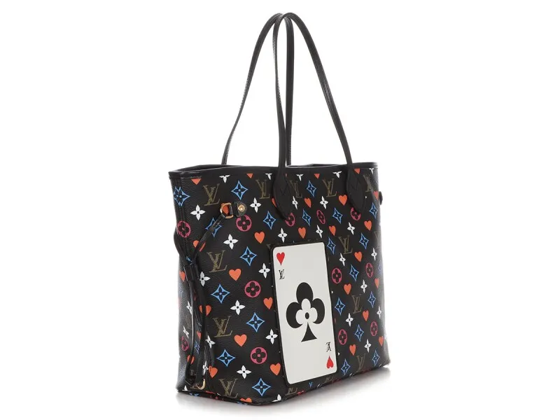 Black Multicolor Monogram Coated Canvas Game On Neverfull MM Gold Hardware,
