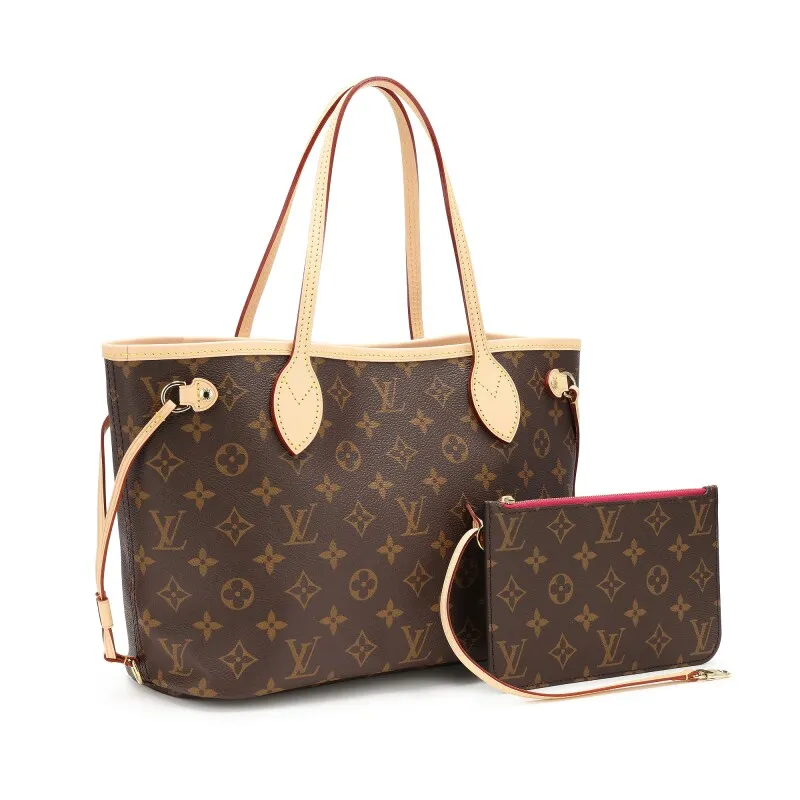 Brown Monogram Coated Canvas Neo Neverfull PM Pivoine Gold Hardware