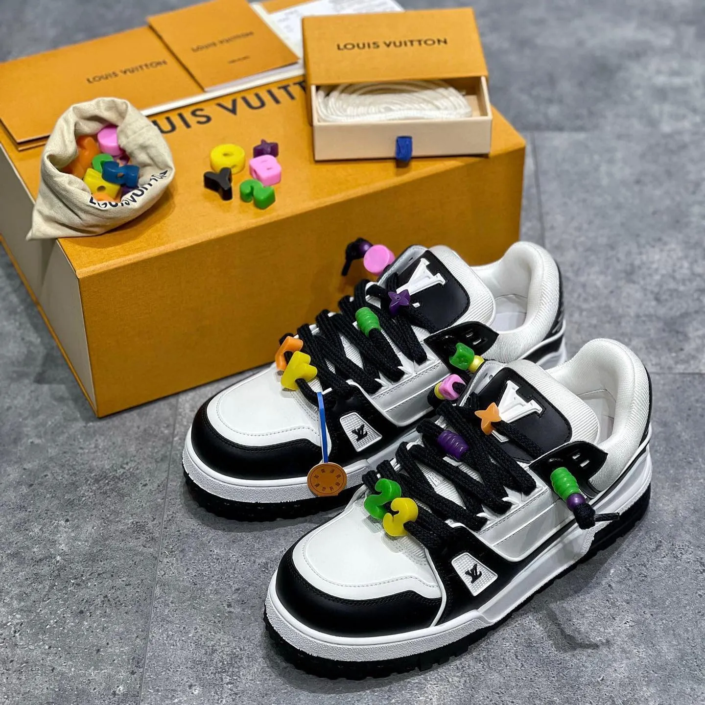 Louis Vuitton NIGO Beaded shoelaces sneakers board shoes #nigo1493