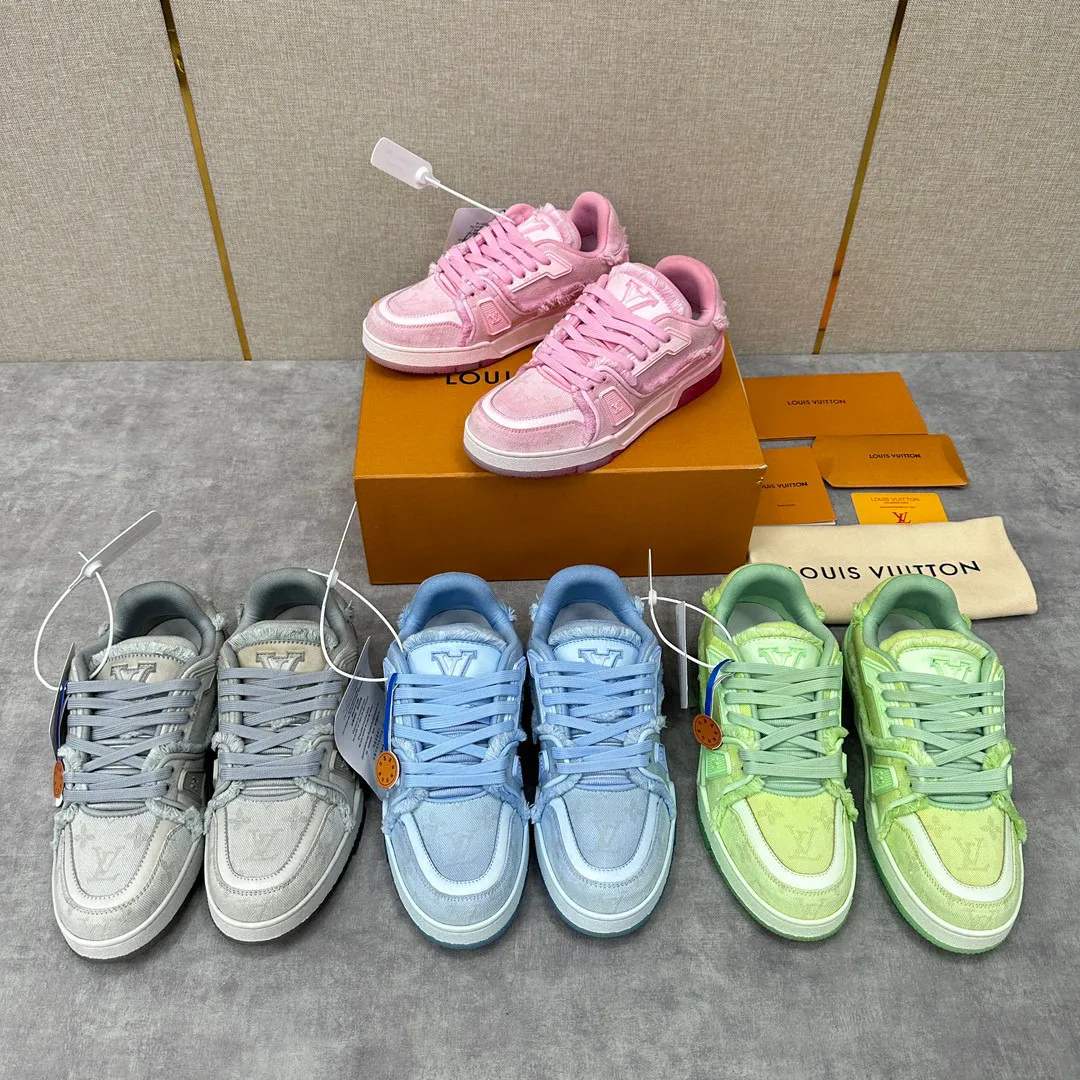 Louis Vuitton TRAINER Candy Colored Lace Up Casual Board Shoes #nigo21983