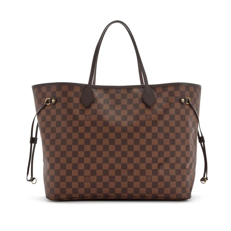 Ebene Damier Canvas Neverfull GM Goldtone Hardware,