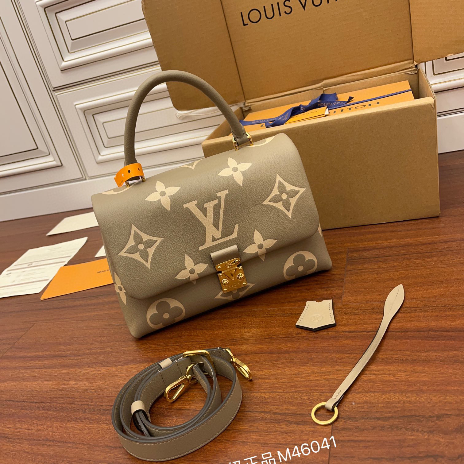 Louis Vuitton  Leather Printed Portable Bag