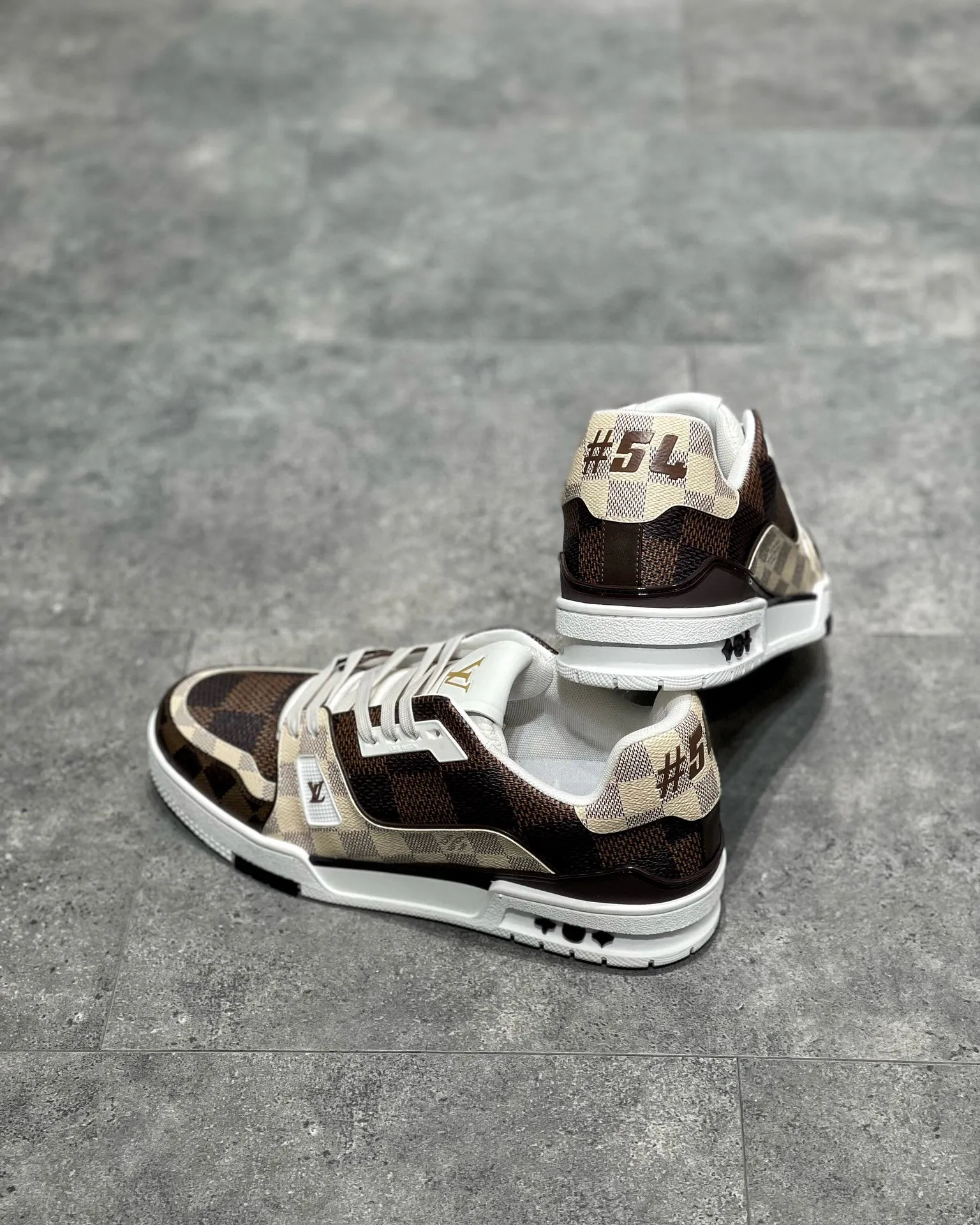 Louis Vuitton Checkerboard Flat Sneakers Shoes #nigo3482