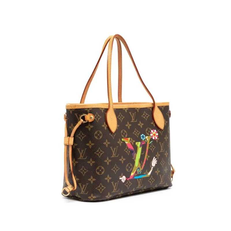 Multicolor Monogram Coated Canvas Murakami MOCA Hands by Takashi Murakami Neverfull PM Gold Hardware,