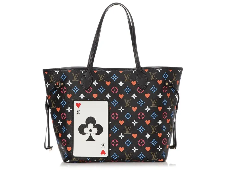 Black Multicolor Monogram Coated Canvas Game On Neverfull MM Gold Hardware,