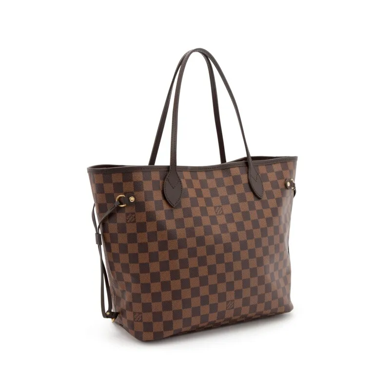 Brown Damier Ebene Coated Canvas Neverfull MM Gold Hardware,
