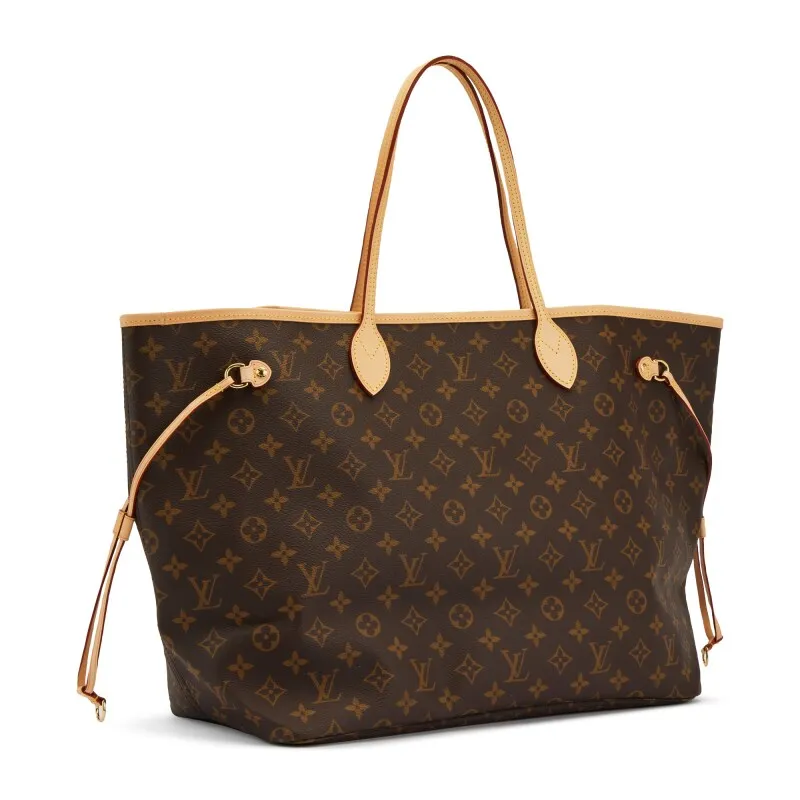 Brown Monogram Coated Canvas Neverfull GM Gold Hardware,
