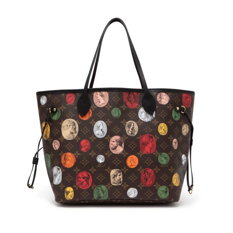 Brown and Multicolor Cameo Monogram Coated Canvas Neverfull MM Gold Hardware,