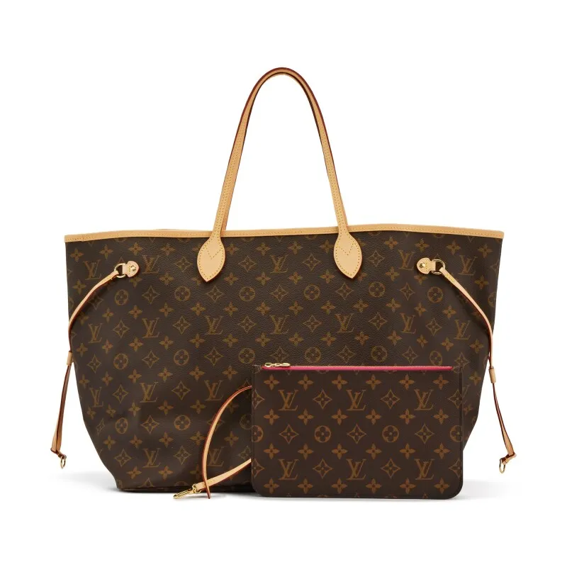 Brown Monogram Coated Canvas Neverfull GM Gold Hardware,