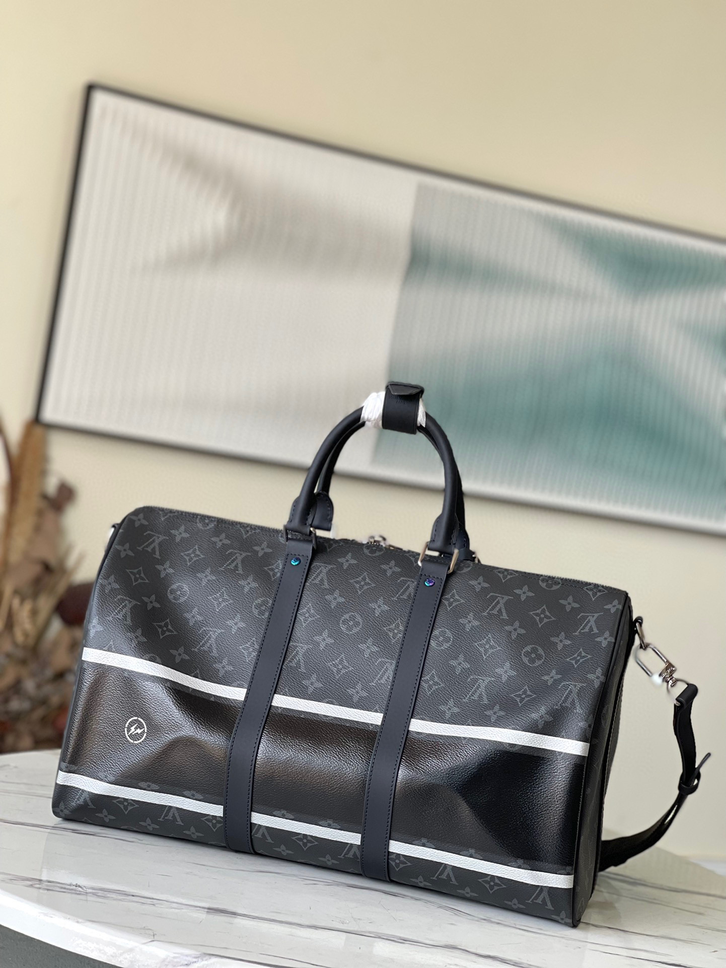 Louis Vuitton Black Tote Travel Bag Luggage Bags