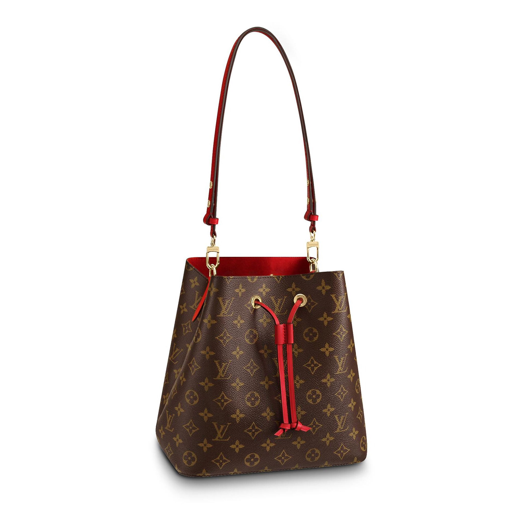 Louis Vuitton  Leather Drawstring Bucket Bag Bags M44021