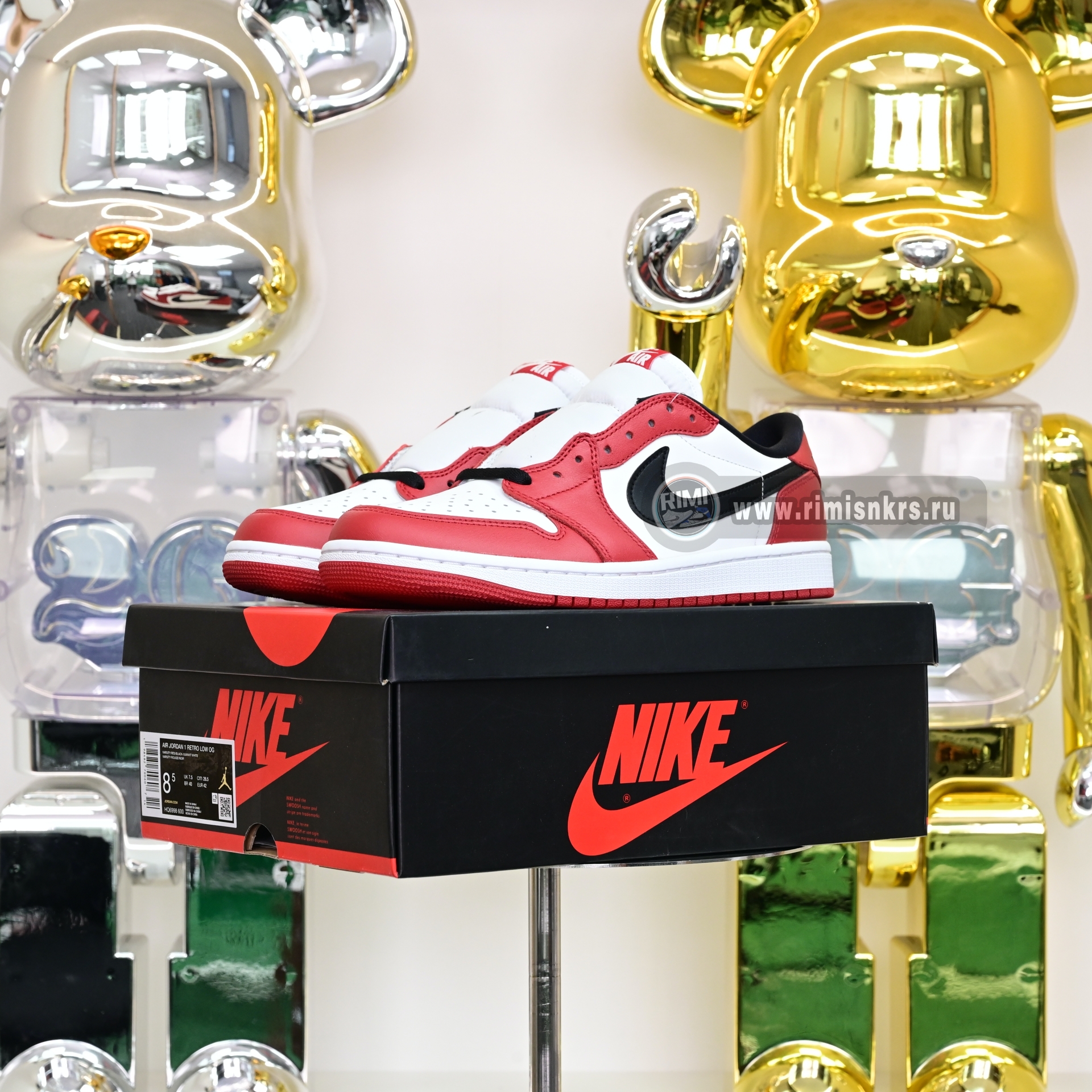 Air Jordan 1 RETRO LOW OG“Black Muslin Varsity Red” HQ6998-600