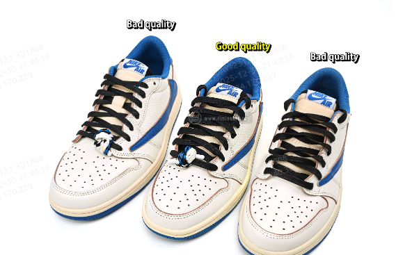 Travis Scott x Jordan 1 x Fragment Top quality VS Bad quality