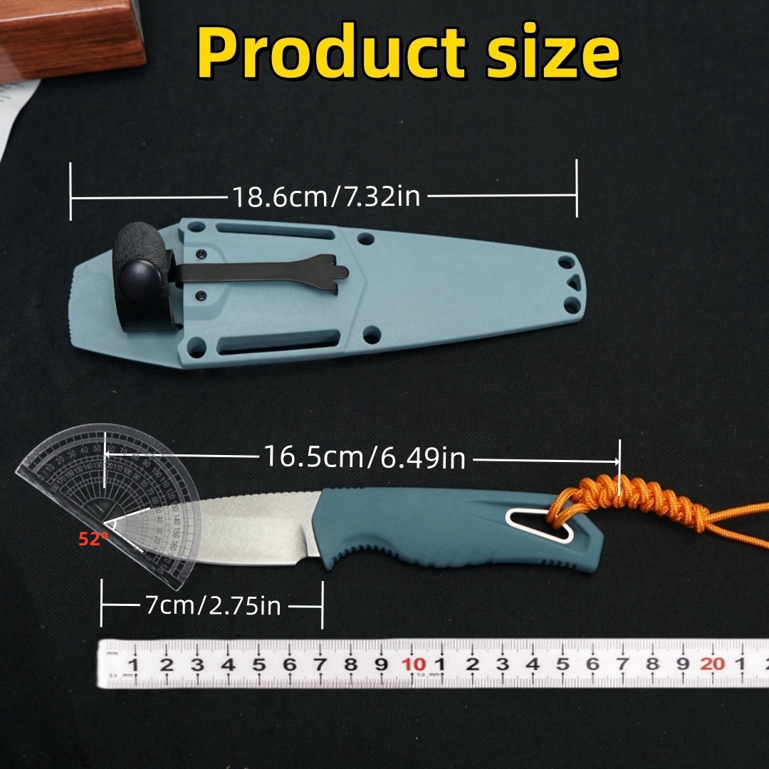 Outdoor Female Sheath Jungle Knife, Vehicle Tool Knife, BM18050 Model, D2 Blade Material, Glass Nylon Fiber Handle, Suitable for Fishing, Hiking, Survival, City Survival Everyday Carry Straight Knife